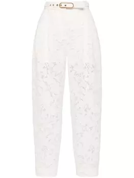 ZIMMERMANN зауженные кружевные брюки Natura, белый