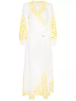 ZIMMERMANN золотое платье миди, нейтральный цвет