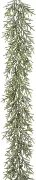 Зимнее искусственное растение Creativ deco "Новогоднее украшение, Рождественская гирлянда", гирлянда из мини-веточек в ледяном виде, длина 180 см, зеленый