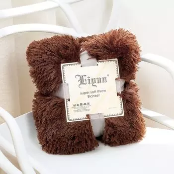 Зимнее одеяло, фланелевое одеяло, плюшевый плед, плед на диван, плед на диван, плед плюшевый, 80х120см, синий easy home, коричневый