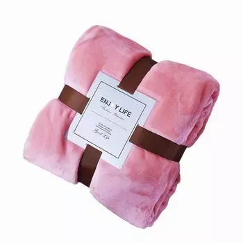 Зимнее однотонное утолщенное теплое фланелевое одеяло для автомобиля, офисного дивана, спальни, розовое. Размеры: 1,5 x 2,0 м. Stuttg, розовый