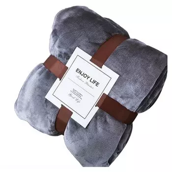 Зимнее однотонное утолщенное теплое фланелевое одеяло для автомобиля, офиса, дивана, спальни, синего цвета. Размеры: 1,2 x 2,0 м. Stuttg, серый