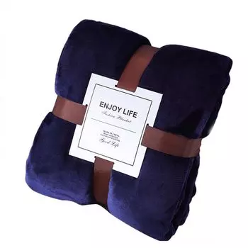 Зимнее однотонное утолщенное теплое фланелевое одеяло для автомобиля, офисного дивана, спальни, верблюжьего цвета. Размеры: 1,5 x 2,0 м. Stuttg, синий