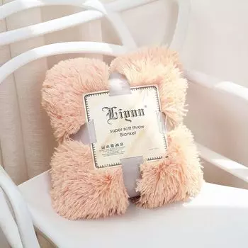 Зимнее однотонное утолщенное теплое фланелевое одеяло для автомобиля, офиса, дивана, спальни, кофе. Размеры: 1,2 x 2,0 м. easy home, бежевый