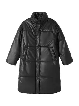 Зимнее пальто Bershka, черный