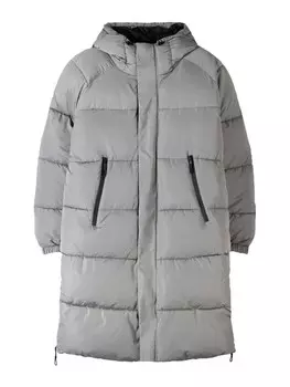 Зимнее пальто Bershka Winter Coat, серый