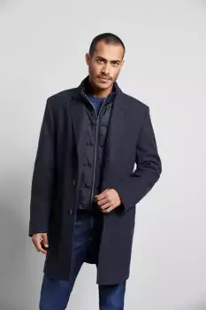 Зимнее пальто bugatti с разрезом сзади, цвет морской волны