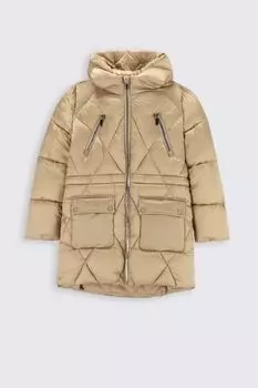 Зимнее пальто Coccodrillo бежевый с капюшоном