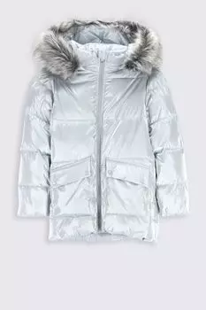 Зимнее пальто Coccodrillo серый с капюшоном