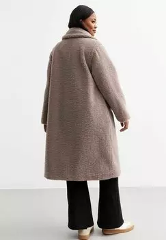 Зимнее пальто CURVES WIDE LAPEL New Look Curves, бежевый