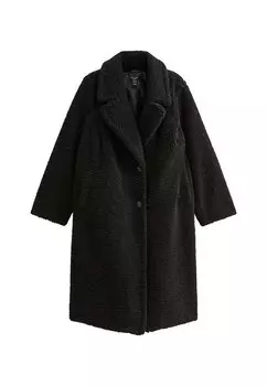 Зимнее пальто CURVES WIDE LAPEL New Look Curves, черный