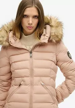 Зимнее пальто FUJI HOOD MID LENGTH Superdry, серо-коричневый