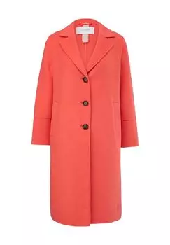 Зимнее пальто из шерсти, воротник с лацканами, женское comma, CASUAL IDENTITY, оранжевый