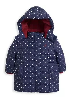 Зимнее пальто JoJo Maman Bb, цвет navy white dot