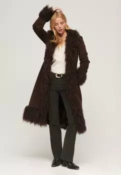 Зимнее пальто LINED LONGLINE AFGHAN Superdry, коричневый