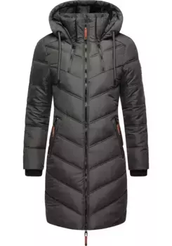 Зимнее пальто Marikoo "Армаса", модное женское зимнее стеганое пальто с капюшоном, антрацит