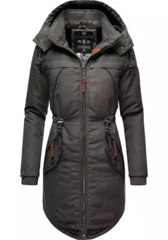 Зимнее пальто Marikoo "Kamii", спортивная женская зимняя парка со съемной отделкой. Капюшон, антрацит