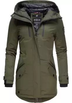 Зимнее пальто Navahoo "Avrille II", спортивное женское зимнее полупальто с большим капюшоном, зеленый