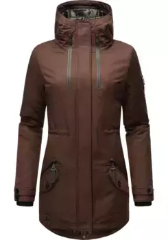 Зимнее пальто Navahoo "Avrille II", спортивное женское зимнее полупальто с большим капюшоном, коричневый