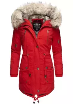 Зимнее пальто Navahoo "Honigfee", стильная хлопковая парка с капюшоном из искусственного меха, красный