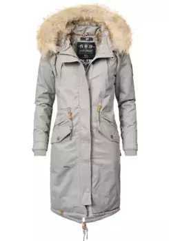 Зимнее пальто Navahoo "Kin-Joo", стильная женская парка с капюшоном из искусственного меха, серый