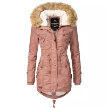 Зимнее пальто Navahoo "La Viva", качественная зимняя парка с крупным искусственным мехом, коричневый