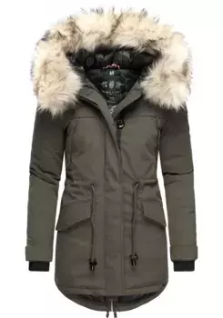 Зимнее пальто Navahoo "Lady Like", элегантная парка со съемным искусственным мехом, серый