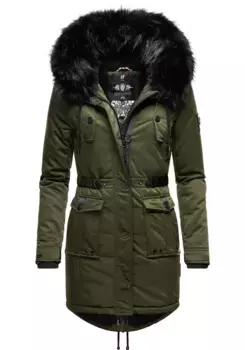 Зимнее пальто Navahoo "Luluna Prc", элегантная парка с большим капюшоном из искусственного меха, зеленый