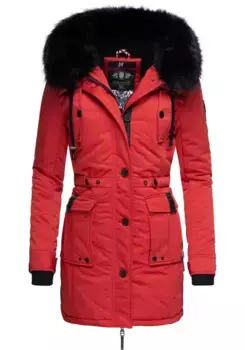 Зимнее пальто Navahoo "Luluna Prc", элегантная парка с большим капюшоном из искусственного меха, красный