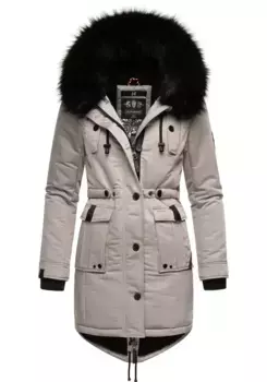 Зимнее пальто Navahoo "Luluna Prc", элегантная парка с большим капюшоном из искусственного меха, серый