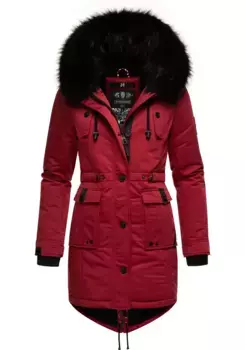 Зимнее пальто Navahoo "Luluna Prc", элегантная парка с большим капюшоном из искусственного меха, красный