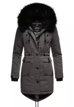 Зимнее пальто Navahoo "Luluna Prc", элегантная парка с большим капюшоном из искусственного меха, серый