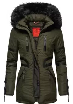 Зимнее пальто Navahoo "Moony", стильная женская зимняя куртка с капюшоном, зеленый