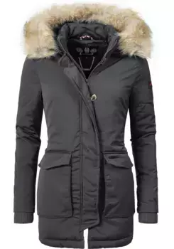 Зимнее пальто Navahoo "Снежный ангел", качественная парка с элегантным искусственным мехом, антрацит
