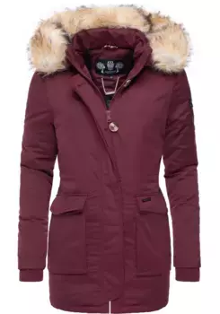 Зимнее пальто Navahoo "Снежный ангел", качественная парка с элегантным искусственным мехом, красный