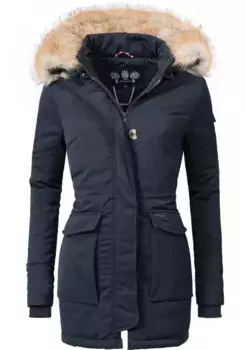 Зимнее пальто Navahoo "Снежный ангел", качественная парка с элегантным искусственным мехом, цвет морской волны
