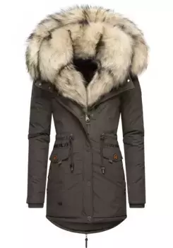 Зимнее пальто Navahoo "Sweety", классная зимняя парка с двумя капюшонами из искусственного меха, антрацит