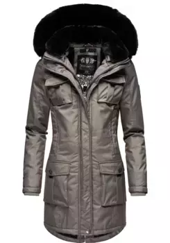 Зимнее пальто Navahoo "Tiniis", парка со съемным капюшоном и дополнительной сумкой для покупок, серый