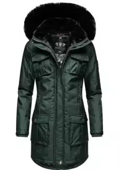 Зимнее пальто Navahoo "Tiniis", парка со съемным капюшоном и дополнительной сумкой для покупок, зеленый