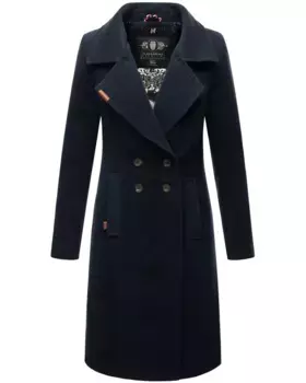 Зимнее пальто Navahoo "Wooly" — элегантный женский тренч в стиле шерстяного пальто, цвет морской волны