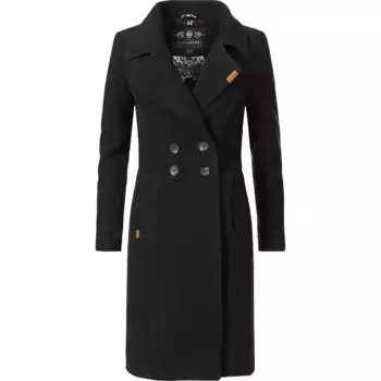 Зимнее пальто Navahoo "Wooly" — элегантный женский тренч в стиле шерстяного пальто, черный