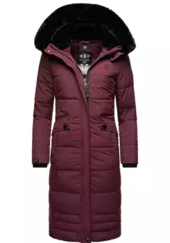 Зимнее пальто Наваху "Фахмия", элегантное стеганое пальто с капюшоном из мягкого искусственного меха Navahoo, красный