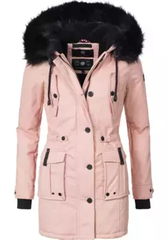 Зимнее пальто Наваху "Luluna", элегантная хлопковая парка с искусственным мехом Navahoo, розовый