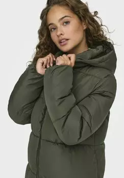Зимнее пальто ONLABBIE ONLY, темно-зеленый
