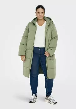 Зимнее пальто ONLY Carmakoma, зеленый