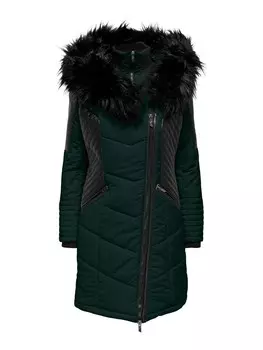 Зимнее пальто ONLY Winter Coat ONLNEW LINETTE, темно-зеленый
