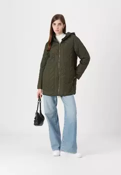 Зимнее пальто PCJASMIN LONG JACKET Pieces, темно-зеленый