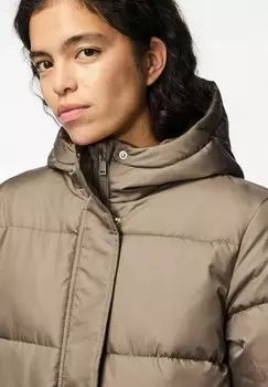 Зимнее пальто PCMADDIE PUFFER Pieces, серо-коричневый