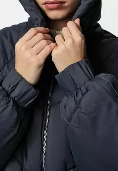 Зимнее пальто PCNOCELYN Pieces, сине-серый