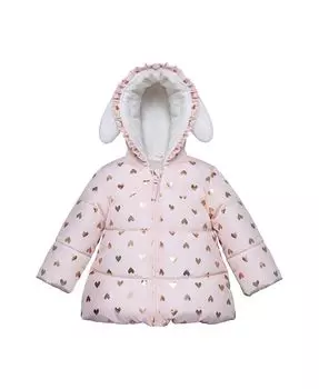 Зимнее пальто-пуховик на мягкой флисовой подкладке для маленьких девочек Rokka&Rolla, розовый